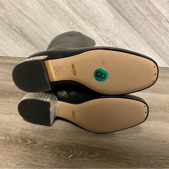 Gucci | Horsebit leather knee boot with crystals NEW - Picture 15 of 17